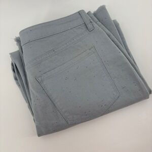 Lauren‎ Conrad Wide Leg Ankle Jeans Light Blue Speckled Raw Hem Size 12